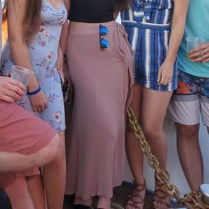 Pink maxi skirt